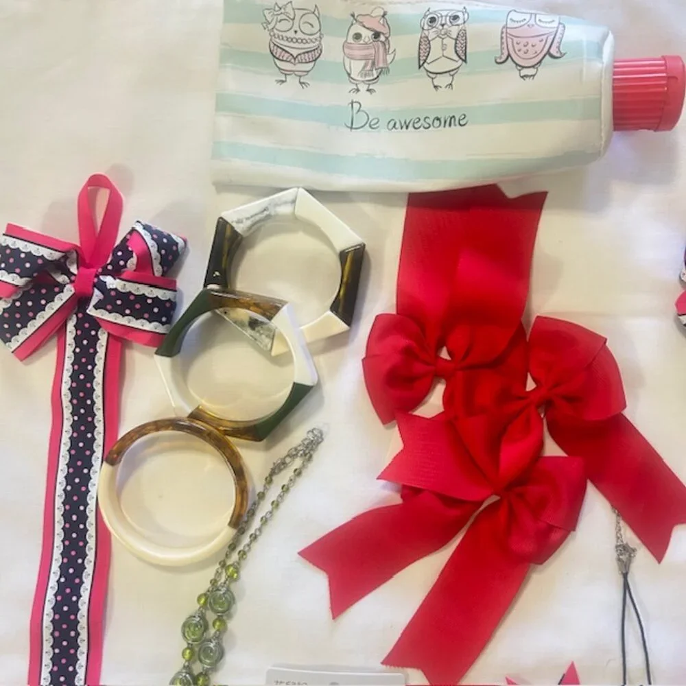 Girls Bits and Bobs Age 2 to 6 Hair Adornments Purse Pencil Bag etc read